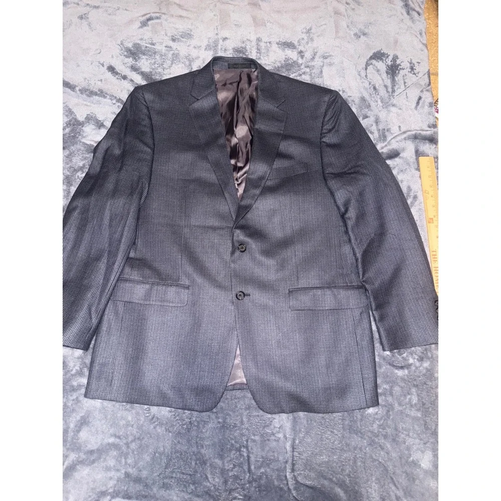Lauren‎ Ralph Lauren Mens 44R Silk Wool Blend Blazer Blue Grey Sport Coat 44 R